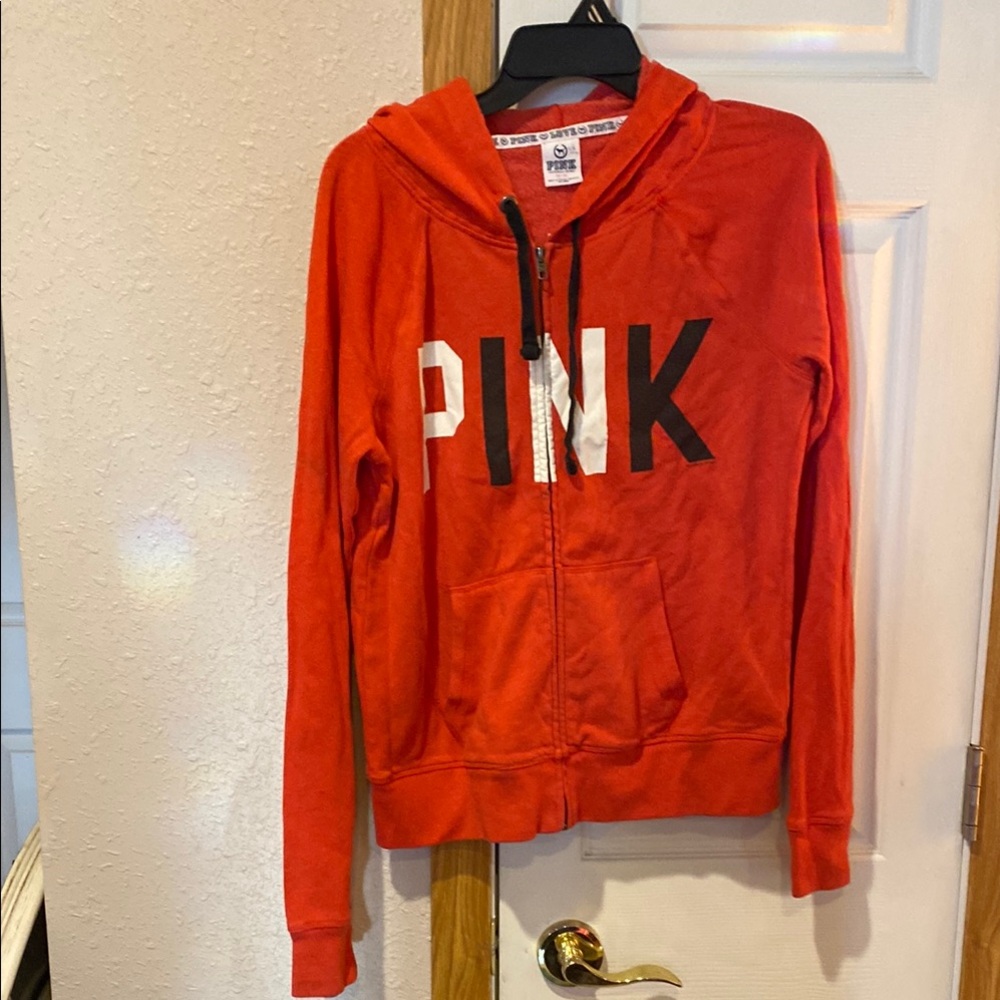 PINK Victoria's Secret Red Hoodie Sweater